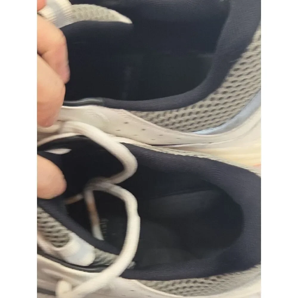 Dior Men’s Athletic Sneakers in White, Gray, Black with Orange Sole